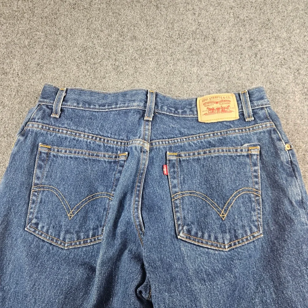 Levis 550 Relaxed Tapered Jeans Womens 14L Dark Wash Blue High Rise Cotton Denim